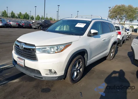 2015 Toyota Highlander Limited V6 из США, поврежденный, VIN 5TDYKRFH0FS044522